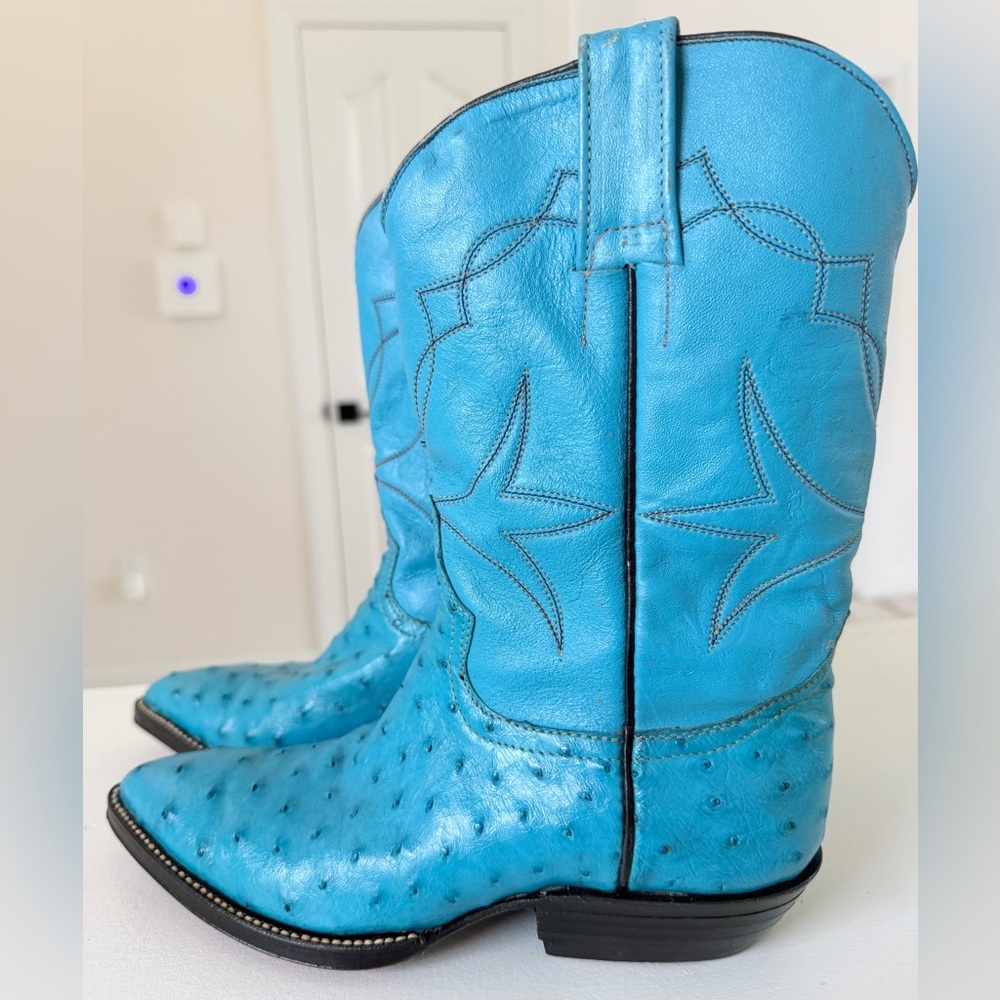 Turquoise Full Quill Ostrich Cowboy Boots – Vaquero San Antonio Fiesta Ready
